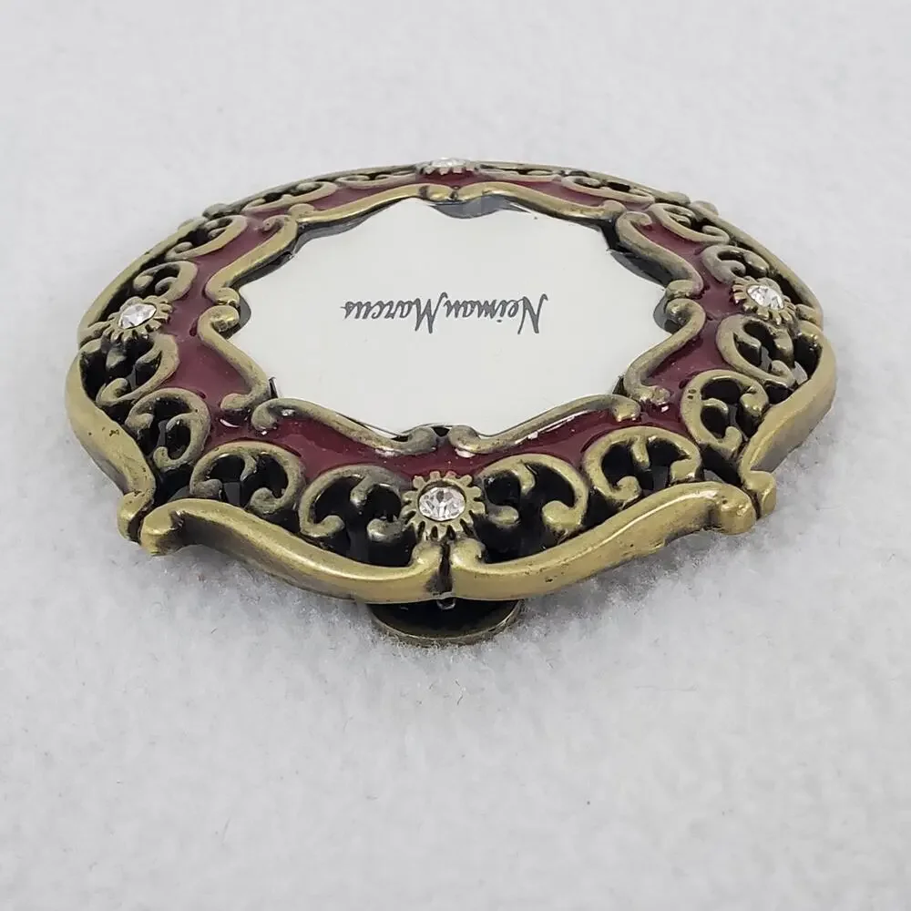 Jay Strongwater Enamel Red Swarovski Crystal Mini Picture Frame/ Brooch